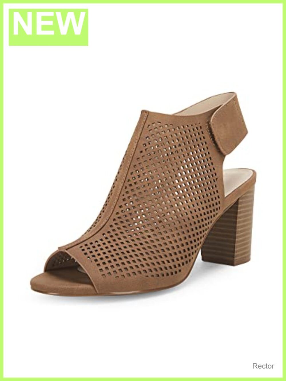 Women's Open Toe Cutout Ankle Strap Chunky Block Heel Sandals
